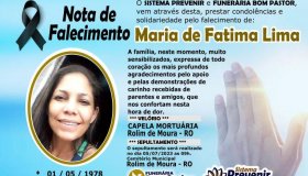 Nota de falecimento: Maria de Fátima Lima