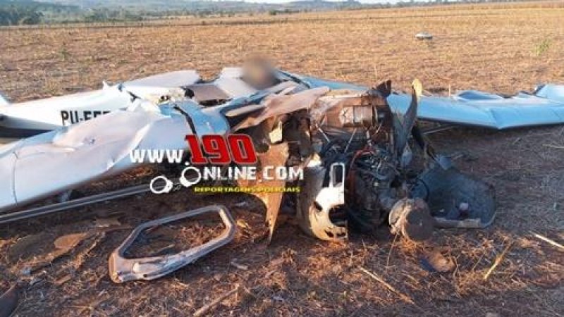 Aeronave de pequeno porte cai em Alta Floresta d´Oeste e dois morrem; Veja fotos