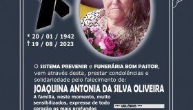 Nota de falecimento: Joaquina Antônia da Silva Oliveira