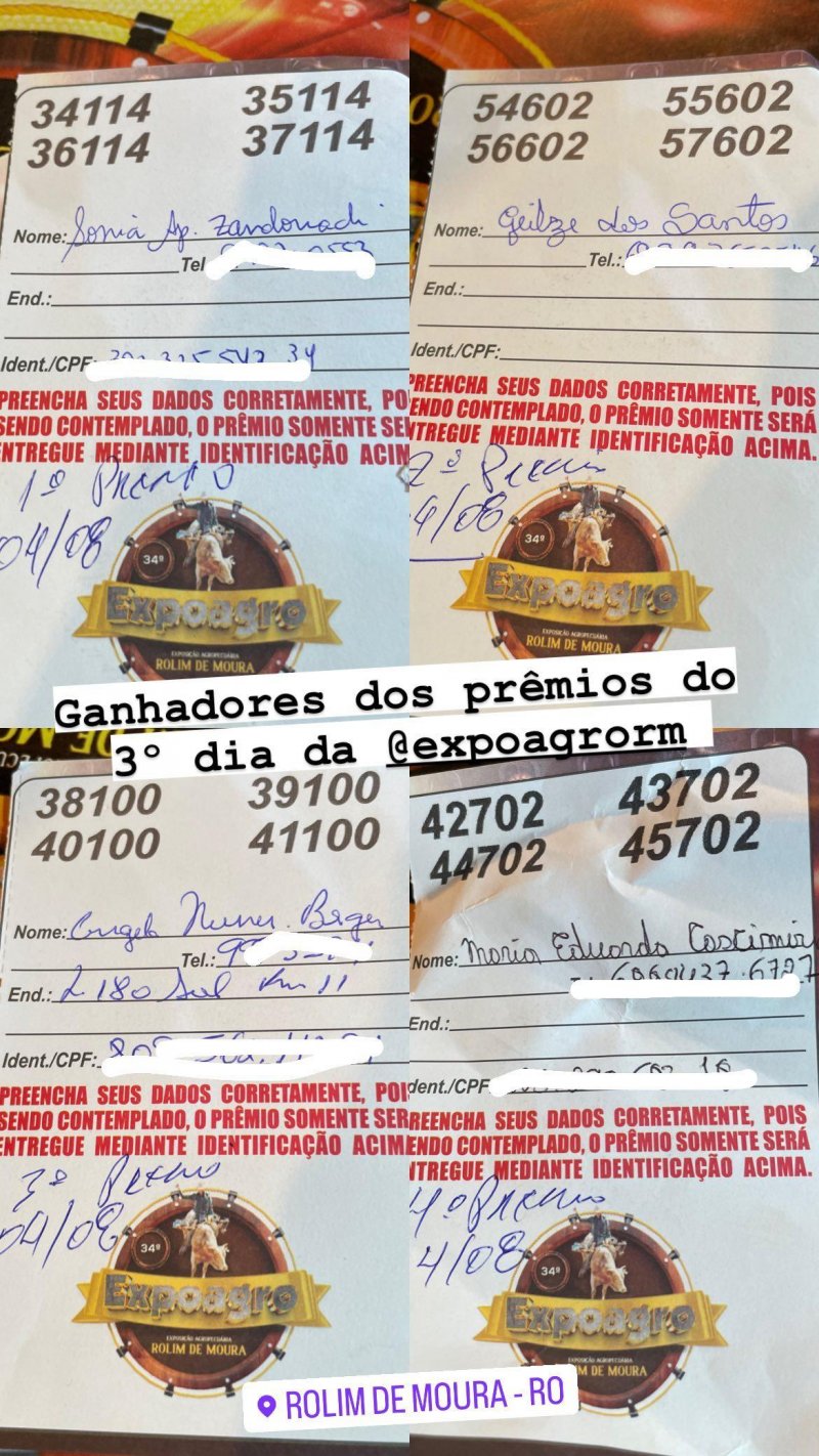 Confira os ganhadores da 3ª noite de sorteios do Show de Prêmios da 34ª Expoagro