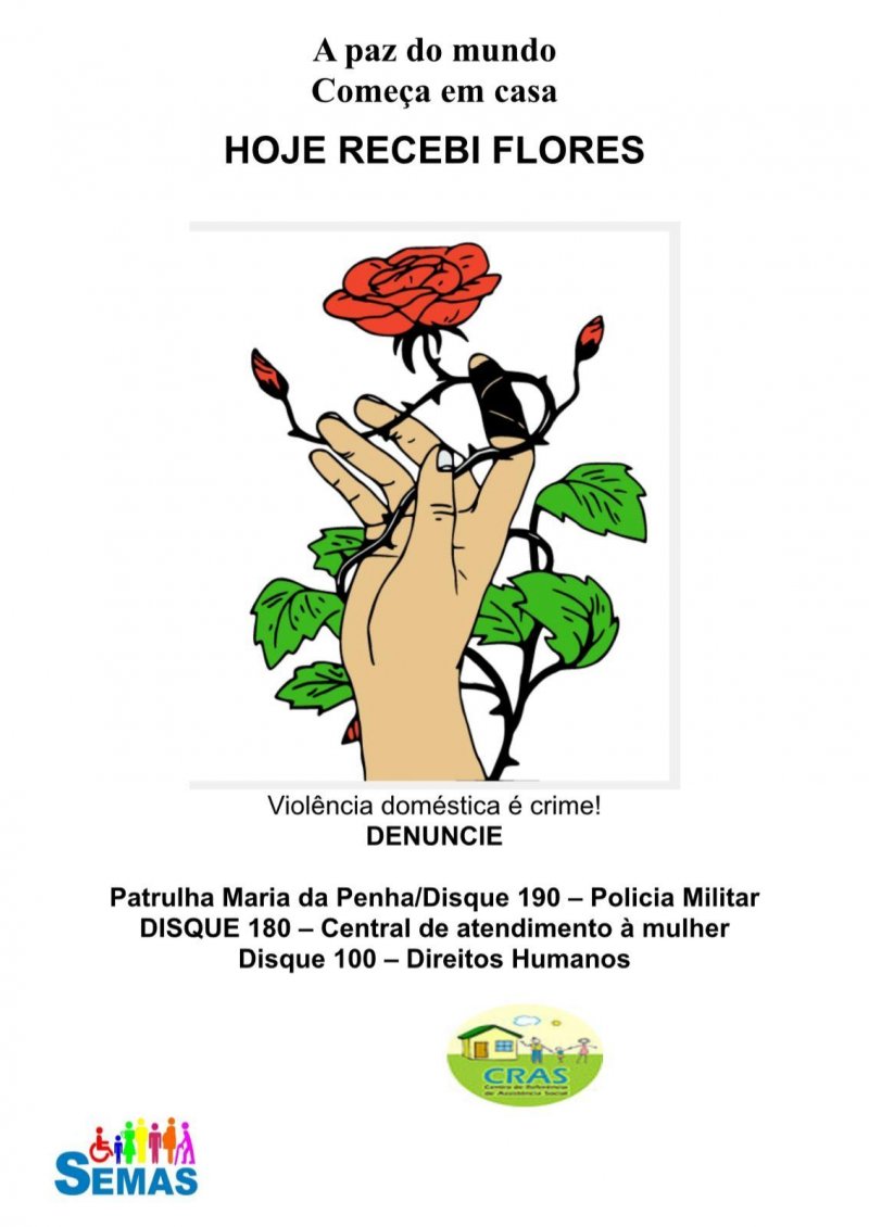 Projeto "Hoje Recebi Flores" do CRAS de Rolim de Moura fortalece o combate à violência contra a mulher