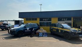 PRF, em uma ação conjunta com a Receita Federal, apreende mais de 60 Kg de...
