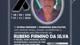 Nota de falecimento pela morte de Rubens Firmino da Silva