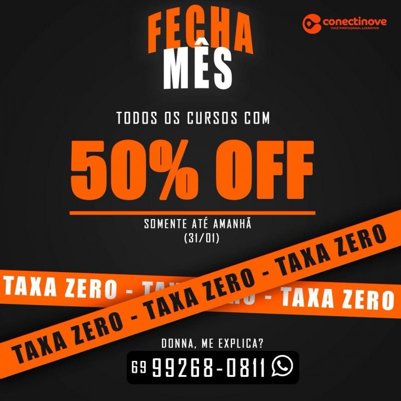 Fecha Mês: Conectinove oferece 50% de desconto em todos os cursos profissionalizantes