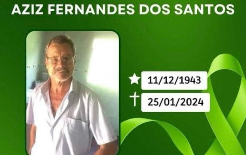 Nota de pesar do senhor Aziz Fernandes dos Santos, tio da secretária de assistência social de Rolim de Moura