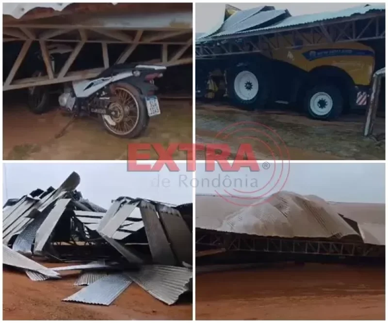 VÍDEO: tempestade provoca estragos e prejuízos em fazenda na região de Cerejeiras