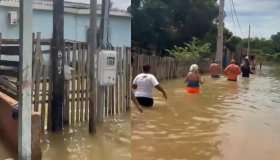 Casas são alagadas e famílias ficam desalojadas após chuva na zona Sul de...