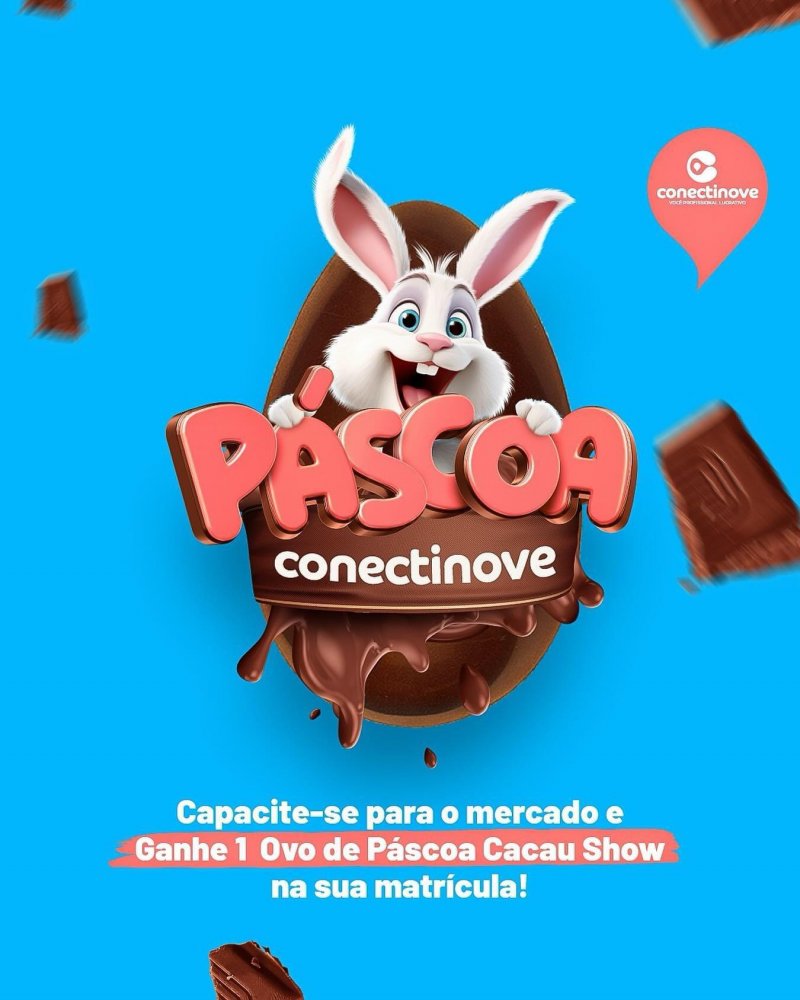 Conectinove Lança Promoção de Páscoa com cursos diversificados e presente especial Cacau Show