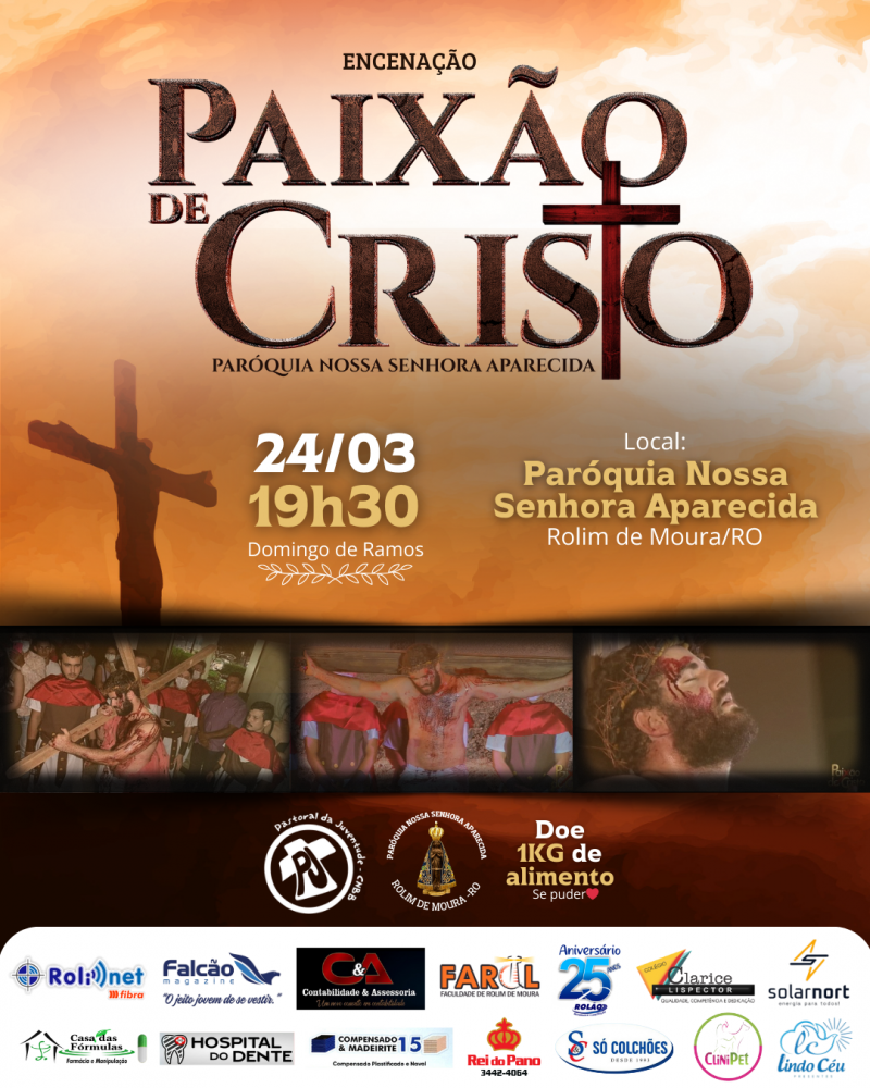 Encenação da Paixão de Cristo marca Domingo de Ramos em Rolim de Moura