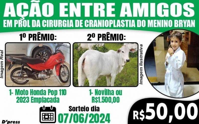 Ação entre amigos está sendo feita para custear cirurgia do pequeno Bryan, morador de Rolim de Moura