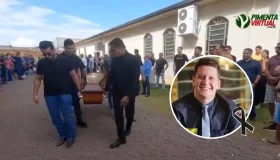 Multidão acompanha cortejo fúnebre de Marcelo Stocco em Pimenta Bueno