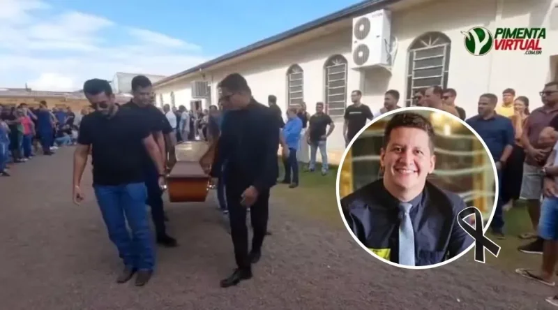 Multidão acompanha cortejo fúnebre de Marcelo Stocco em Pimenta Bueno