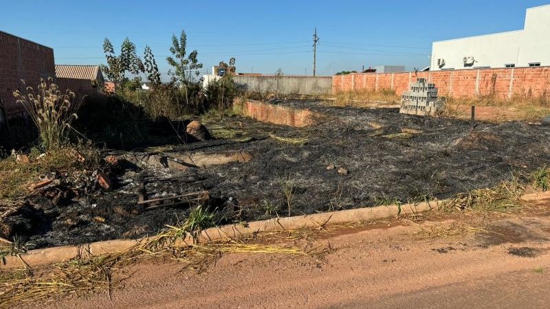Foto 4 da matéria: Rolim de Moura: Secretaria de Meio Ambiente realiza visita ao Residencial Jequitibá após denúncia de queimada e notifica proprietários dos terrenos