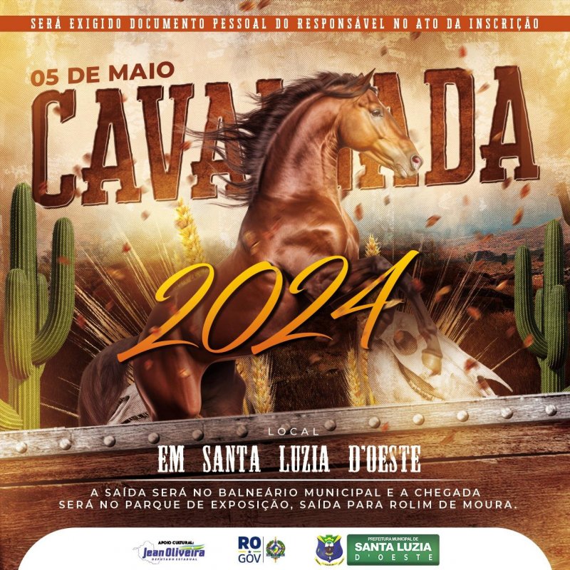 Santa Luzia do Oeste se prepara para a tradicional Cavalgada da 4ª Festa Agropecuária