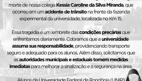 Acadêmicos da UNIR farão manifestação, cobrando transporte seguro, após...