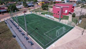 Governo de RO entrega campo society com grama sintética na praça municipal de...