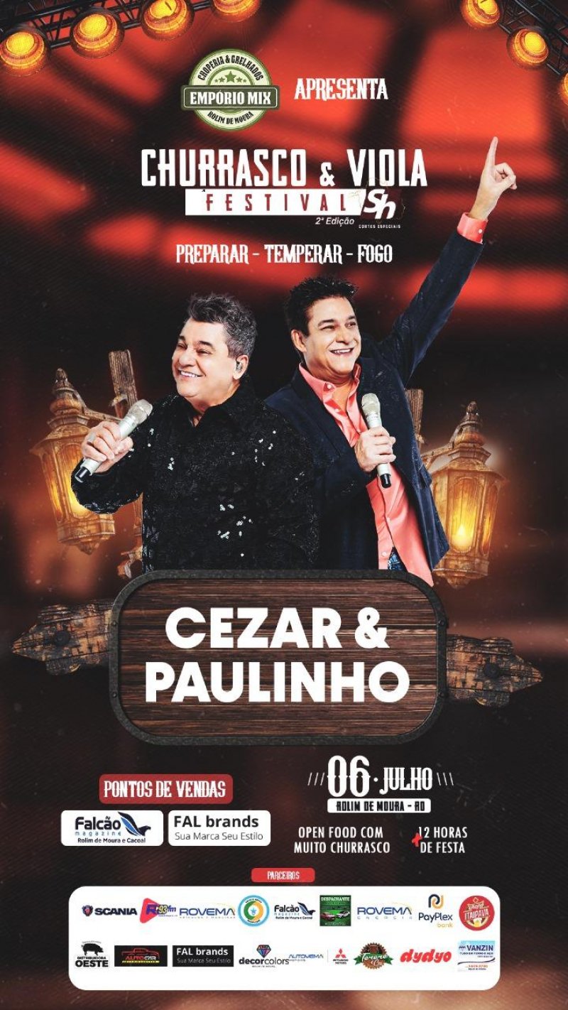 Últimas mesas do Lote Promocional – Mesas para o Festival Churrasco e Viola podem ser parceladas em até seis vezes no cartão