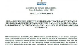 Corpo de Bombeiros Militar de Rondônia abre seleção com salários de até R$...