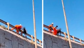 MP denuncia homem que puxou bombeiro em viaduto durante salvamento