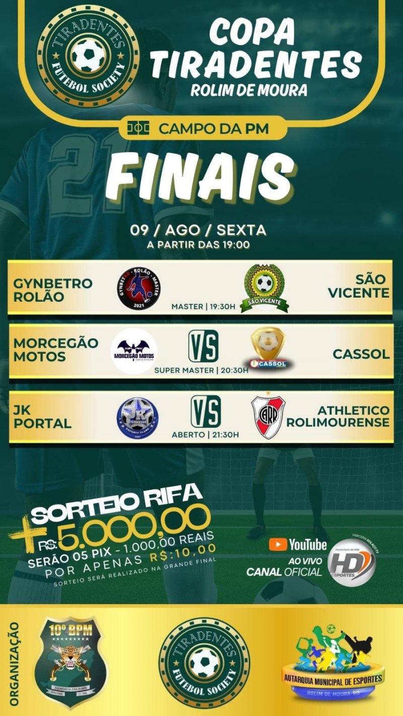 Final da Copa Tiradentes acontece nesta sexta-feira, 09, no quartel da PM em Rolim de Moura