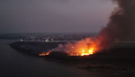 Incêndio atinge ilha na fronteira entre Brasil e Bolívia