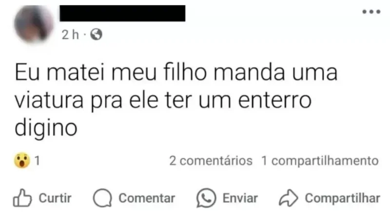 Mãe é presa após postar em rede social que matou o filho de 4 anos no Rio de Janeiro