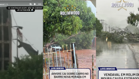 Chuva com ventania causa prejuízos em Rolim de Moura nesta segunda-feira, 14