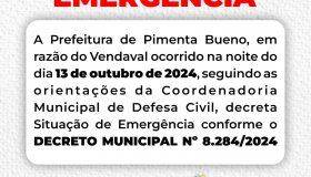 Após prejuízos causados por temporal, Prefeitura de Pimenta Bueno decreta...
