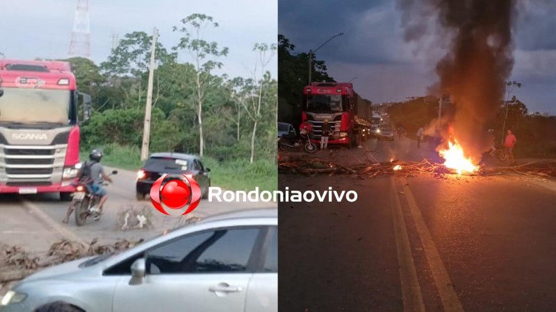 Moradores da vila DNIT fecham BR-319 em protesto em Porto Velho