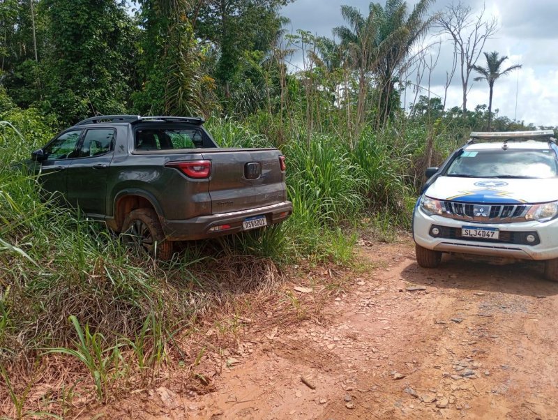 Camionete Fiat Toro roubada em Nova Brasilândia é recuperada pela PM em Rolim de Moura