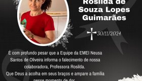 Nota de falecimento da escola Neusa Santos de Oliveira