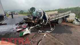 VÍDEO: motorista morre em colisão entre caminhonete e carreta próximo a...