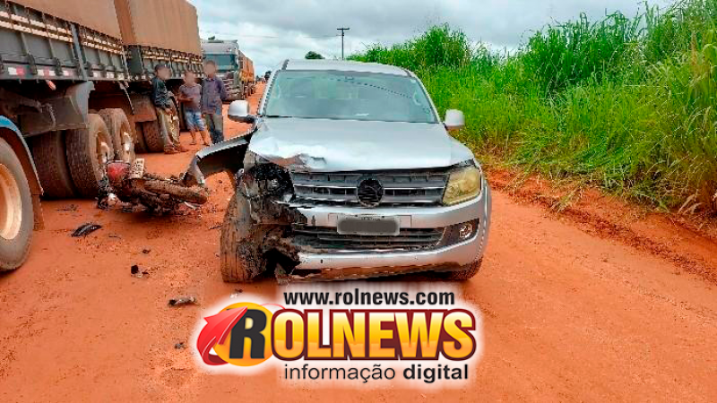 Grave acidente de trânsito na linha P12 em Parecis, deixa condutor de motocicleta ferido