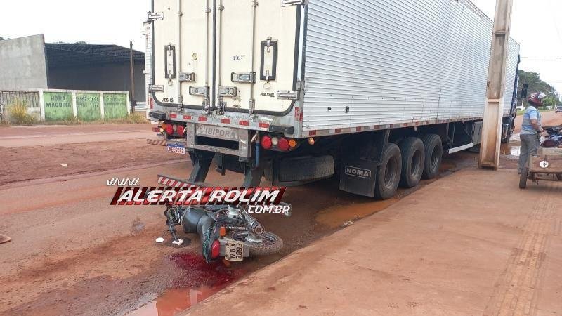 Foto 3 da matéria: Motociclista atingido por caminhão em marcha ré em Rolim de Moura morre em hospital de Cacoal