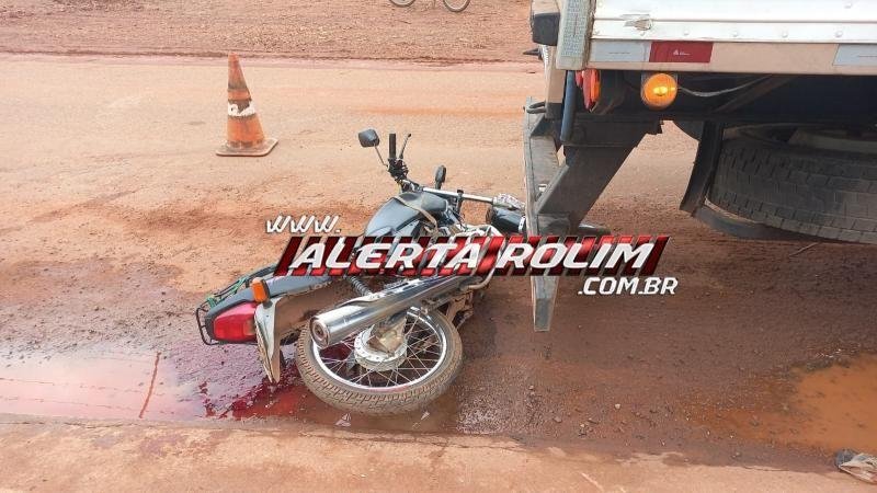 Foto 2 da matéria: Motociclista atingido por caminhão em marcha ré em Rolim de Moura morre em hospital de Cacoal
