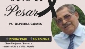 Nota de pesar pelo falecimento do pr. Oliveira Gomes