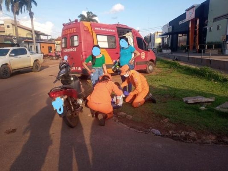 Rolim: Criança de apenas 4 anos é socorrida após acidente entre moto e carro