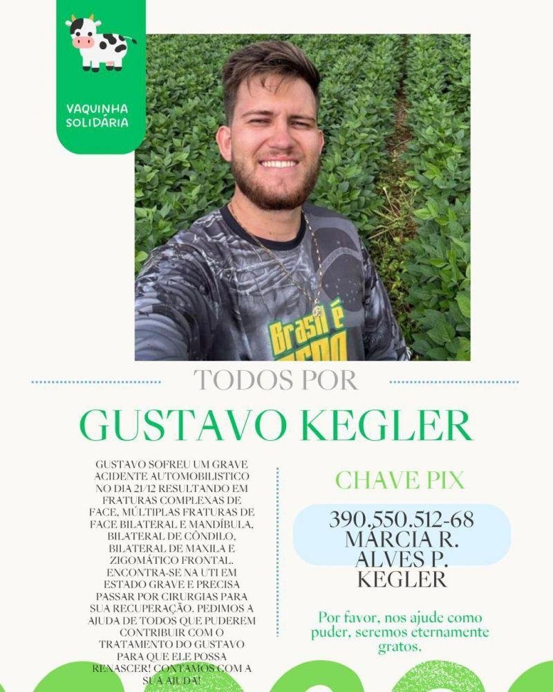 Vaquinha solidária para custear tratamento de Gustavo Kegler, morador de Rolim de Moura que foi vítima de grave acidente na BR 364