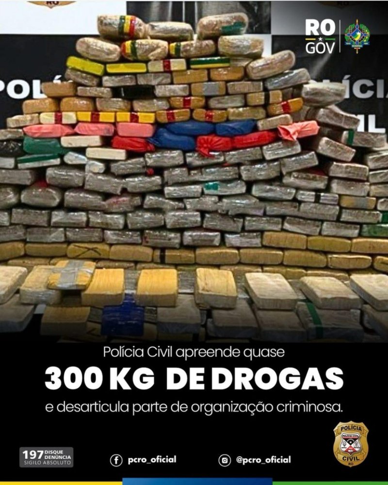 Polícia Civil apreende quase 300 Kg de drogas e desarticula parte de organização criminosa