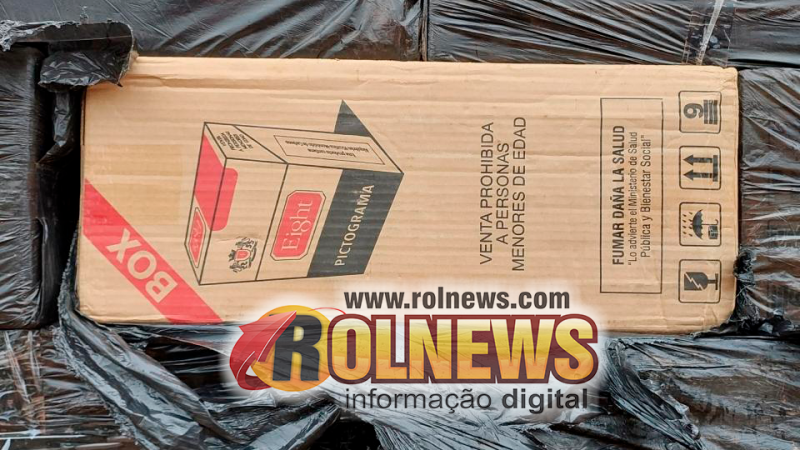 Foto 2 da matéria: Dois homens são presos por contrabando, após serem flagrados com 30.000 maços de cigarros da Bolívia, em São Miguel do Guaporé