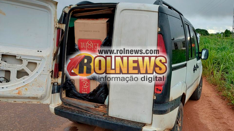 Foto 4 da matéria: Dois homens são presos por contrabando, após serem flagrados com 30.000 maços de cigarros da Bolívia, em São Miguel do Guaporé