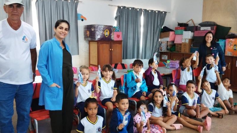 Foto 6 da matéria: Secretaria Municipal de Saúde e UBS de Nova Estrela realizam ação educativa sobre saúde bucal