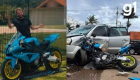 VÍDEO: câmera registra momento em que moto esportiva atinge carro em rodovia...
