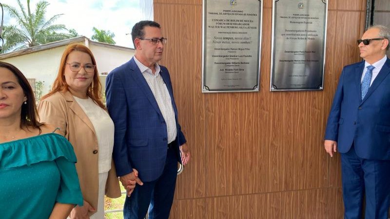 Foto 2 da matéria: Prefeito Aldo Júlio participa da inauguração do novo prédio do Fórum em Rolim de Moura e pede fórum digital para Nova Estrela
