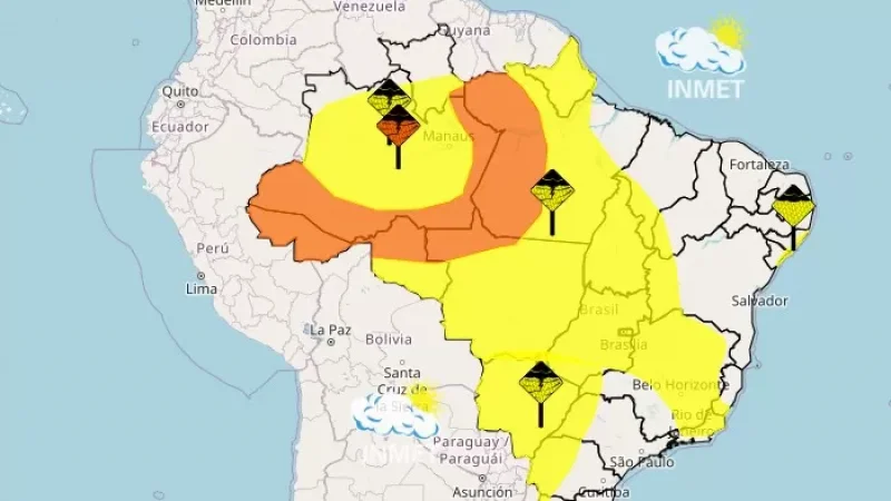 Inmet emite alerta de chuvas intensas para cidades de Rondônia