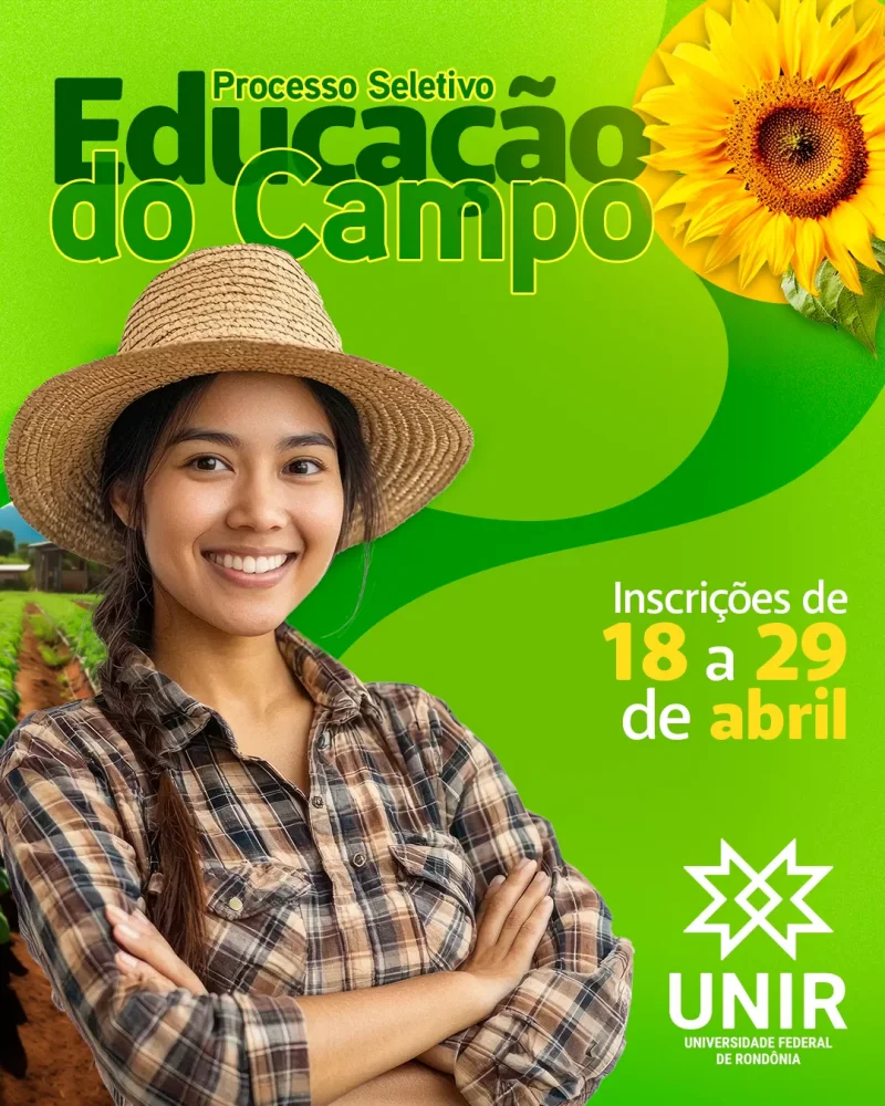 Seletivo Educação do Campo – UNIR abre inscrições para curso gratuito de licenciatura, em Rolim de Moura