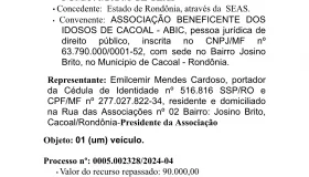 COMUNICADO DE RECEBIMENTO DE RECURSO E PUBLICAÇÃO