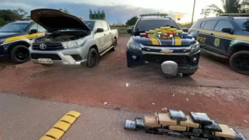 Carro da Secretaria de Saúde é flagrado com drogas e munições de fuzil na BR-425, em Rondônia