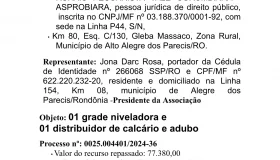 COMUNICADO DE RECEBIMENTO DE RECURSO E PUBLICAÇÃO