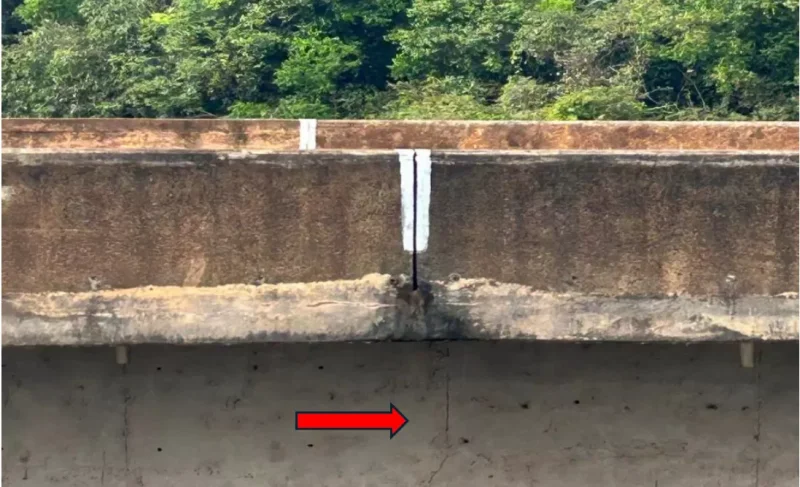 Laudo técnico do CREA aponta risco de colapso em ponte sobre o rio Candeias e recomenda intervenção urgente